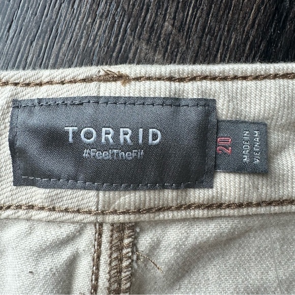 Torrid 20 mini skirt tan nude a-line short jean denim button fly plus size new - Picture 8 of 12